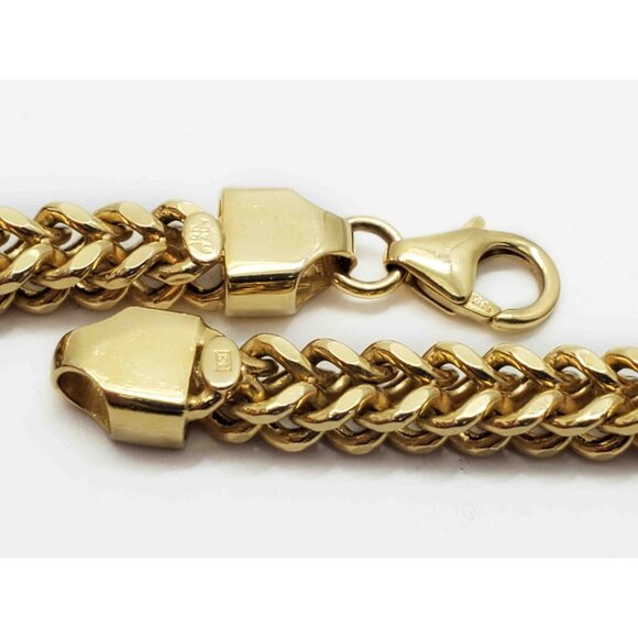 Italian 5.1mm Wide Box Wheat Link Tennis Bracelet 8-1/4" Long 14k Gold - Picture 6 of 6